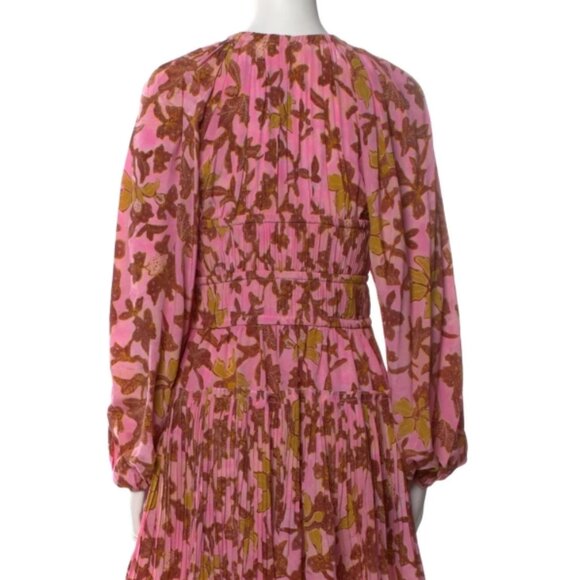 SOLD NWOT ULLA JOHNSON Sefia Silk Mini Dress in Hibiscus S $695 - Picture 12 of 13